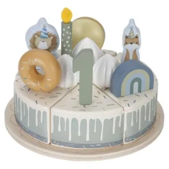 Little Dutch Speelgoed Vanaf 1 Jaar|Rollenspel^Houten Verjaardagstaartje - Blauw - Essentials
