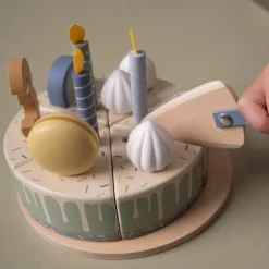 Little Dutch Speelgoed Vanaf 1 Jaar|Rollenspel^Houten Verjaardagstaartje - Blauw - Essentials