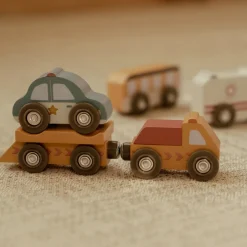 Little Dutch Houten Auto's|Houten Speelgoed^Houten voertuigenset – Meerkleurig – Essentials