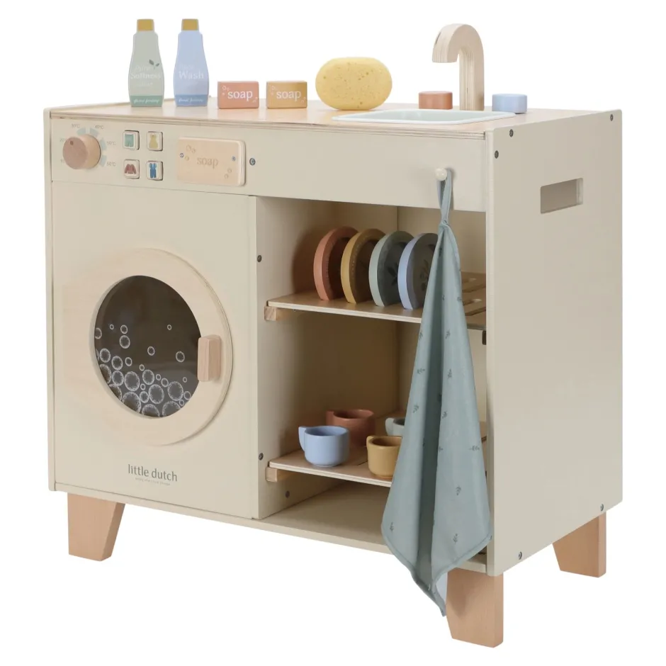 Little Dutch Rollenspel|Houten Keukentjes^Houten wasmachine – Essentials - Limited edition