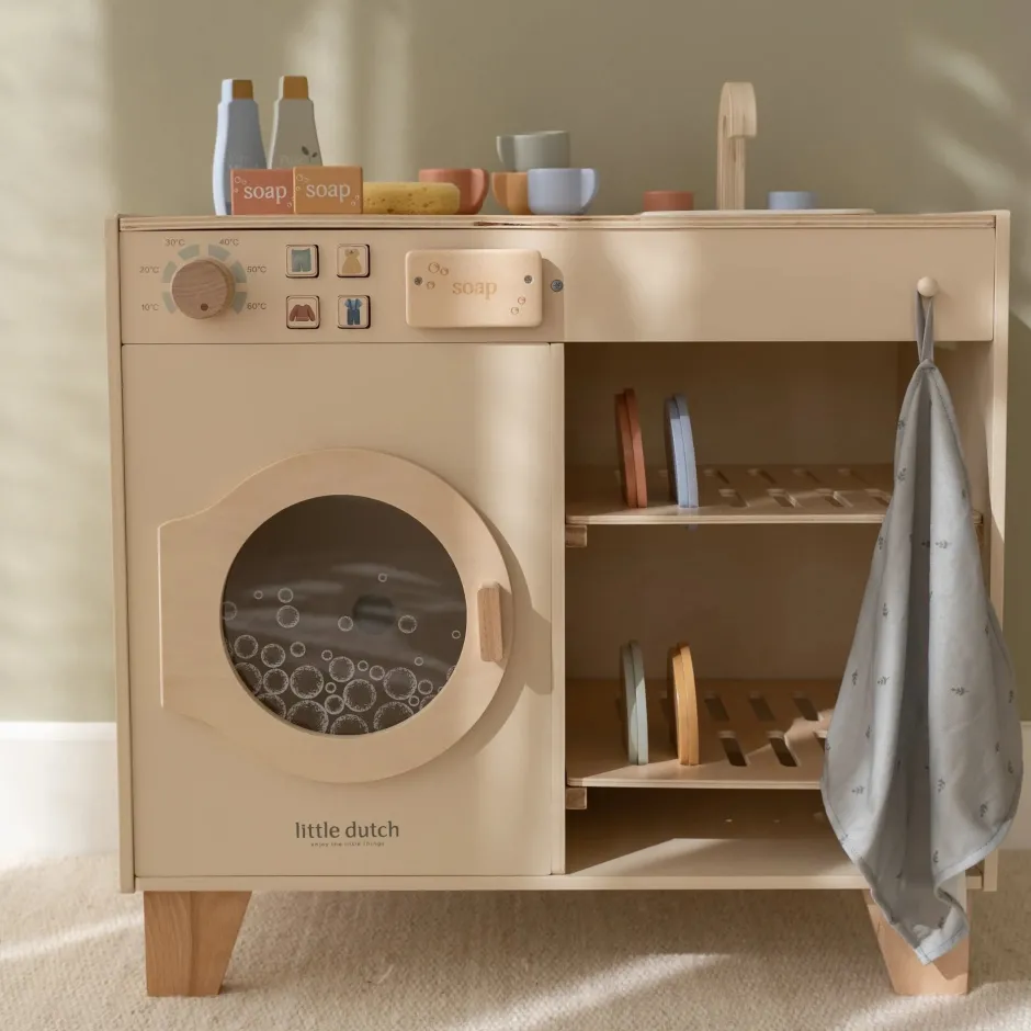 Little Dutch Rollenspel|Houten Keukentjes^Houten wasmachine – Essentials - Limited edition