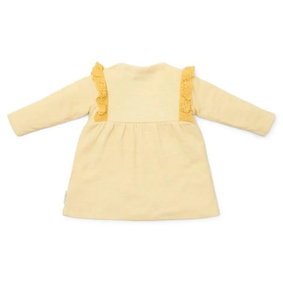 Little Dutch Meisjes Kleding^Jurk lange mouw - Geel - Little Farm - Geruit