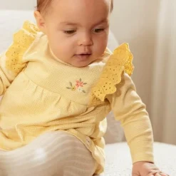 Little Dutch Meisjes Kleding^Jurk lange mouw - Geel - Little Farm - Geruit