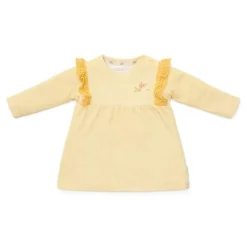 Little Dutch Meisjes Kleding^Jurk lange mouw - Geel - Little Farm - Geruit