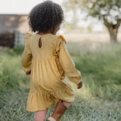 Little Dutch Meisjes Kleding|Kinderkleding^Jurk lange mouw - Geel - Little Farm