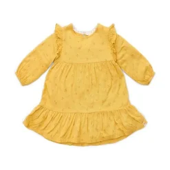 Little Dutch Meisjes Kleding|Kinderkleding^Jurk lange mouw - Geel - Little Farm