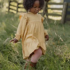 Little Dutch Meisjes Kleding|Kinderkleding^Jurk lange mouw - Geel - Little Farm