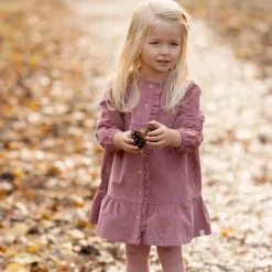 Little Dutch Meisjes Kleding|Kinderkleding^Jurk lange mouw - Roze - Fairy Garden - Corduroy