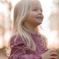 Little Dutch Meisjes Kleding|Kinderkleding^Jurk lange mouw - Roze - Fairy Garden - Corduroy