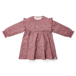 Little Dutch Meisjes Kleding|Kinderkleding^Jurk lange mouw - Roze - Fairy Garden - Bloemen
