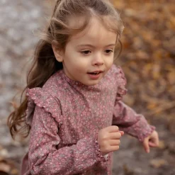 Little Dutch Meisjes Kleding|Kinderkleding^Jurk lange mouw - Roze - Fairy Garden - Bloemen