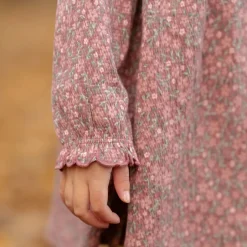 Little Dutch Meisjes Kleding|Kinderkleding^Jurk lange mouw - Roze - Fairy Garden - Bloemen