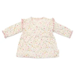 Little Dutch Meisjes Kleding|Babykleding^Jurk lange mouw - Wit - Fairy Garden