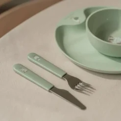 Little Dutch Eten^Kinderbestekset - Groen - Little Farm