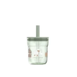 Little Dutch Drinken^Kinderglas 250 ml Met Rietje Little Farm
