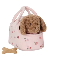 Little Dutch Rollenspel^Knuffelhond in tas – Roze – Essentials