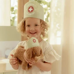 Little Dutch Rollenspel^Knuffelhond in tas – Roze – Essentials