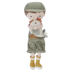 Little Dutch Zachte Poppen|Poppen^Knuffelpop Boer Jim met kip 35cm