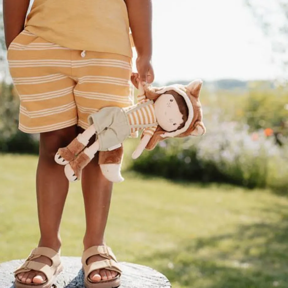 Little Dutch Jongens Kleding|Kinderkleding^Korte broek - Geel - Forest Friends - Stripe