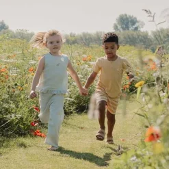 Little Dutch Jongens Kleding|Kinderkleding^Korte broek - Geel - Forest Friends - Stripe