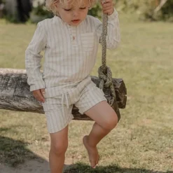 Little Dutch Jongens Kleding|Kinderkleding^Korte broek - Groen - Forest Friends - Stripe