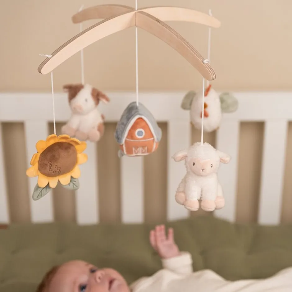 Little Dutch Muziekmobielen|Educatief Speelgoed^Houten muziekmobiel Little Farm