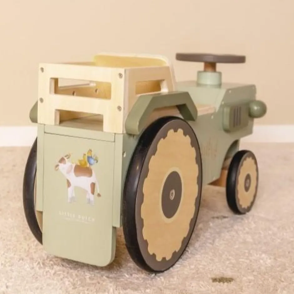 Little Dutch Loopwagens|Houten Speelgoed^Loopauto - Groen - Little Farm