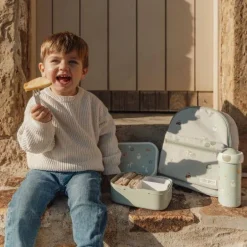 Little Dutch Lunch|Eten^Lunchset - Schoolbeker en lunchbox - Groen - Little Farm