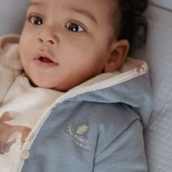 Little Dutch Jongens Kleding|Babykleding^Omkeerbaar jasje - Blauw - Forest Friends