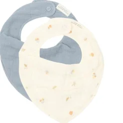Little Dutch Slabbetjes^2-pack Bandana slab - Wit - Forest Friends - Forest Treasures