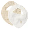 Little Dutch Slabbetjes^2-pack bandana slab - Wit - Newborn Naturals - Little Goose