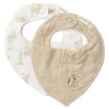 Little Dutch Slabbetjes^2-pack bandana slab - Wit - Newborn Naturals - Baby Bunny