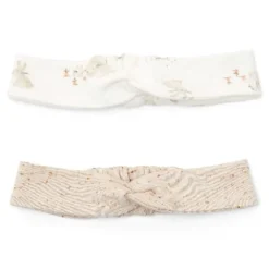 Little Dutch Accessoires|Babykleding^2-pack haarbanden - Zand - Newborn Naturals - Baby Bunny