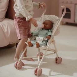 Little Dutch Poppen|Rollenspel^Poppenbuggy – Roze – Essentials – Soft Flowers