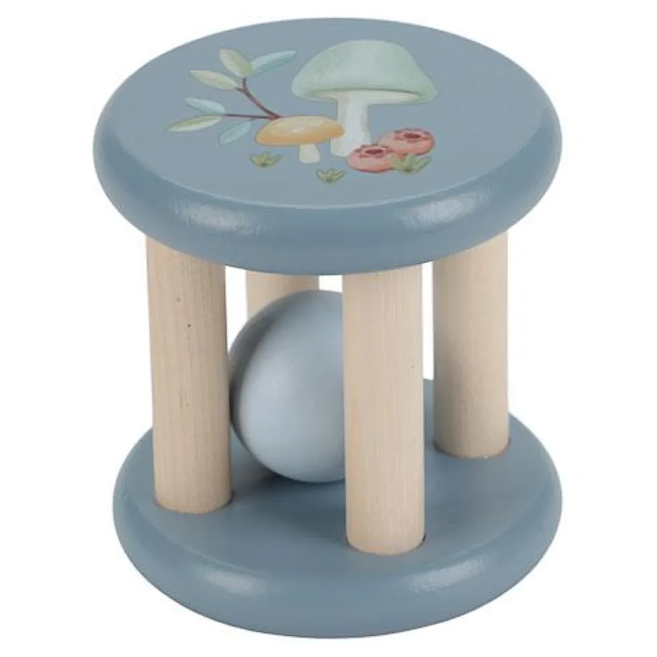 Little Dutch Rammelaar|Houten Speelgoed^Rammelaar roller - Blauw - Forest Friends