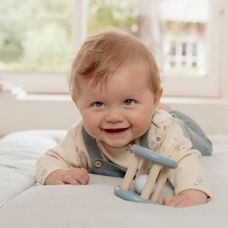 Little Dutch Rammelaar|Houten Speelgoed^Rammelaar roller - Blauw - Forest Friends