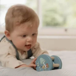 Little Dutch Rammelaar|Houten Speelgoed^Rammelaar roller - Blauw - Forest Friends