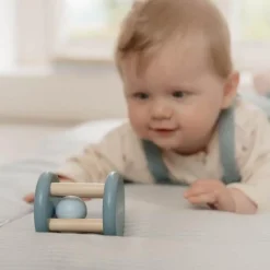 Little Dutch Rammelaar|Houten Speelgoed^Rammelaar roller - Blauw - Forest Friends
