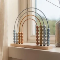 Little Dutch Educatief Speelgoed|Houten Speelgoed^Regenboog telraam - Blauw - Forest Friends