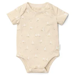 Little Dutch Romper|Babykleding^Romper korte mouw - Beige - Newborn Naturals - Little Goose