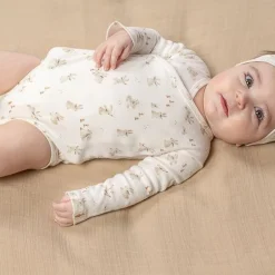 Little Dutch Romper|Babykleding^Romper overslag lange mouw - Wit - Newborn Naturals - Baby Bunny