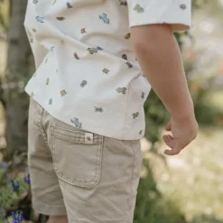 Little Dutch Jongens Kleding|Kinderkleding^Shirt korte mouw - Zand - Forest Friends - Kevers