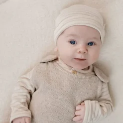 Little Dutch Babykleding^Shirt lange mouw - Beige - Newborn Naturals - Stripe