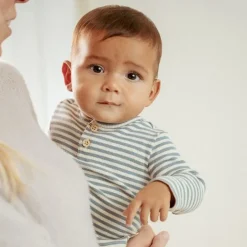 Little Dutch Jongens Kleding|Babykleding^Shirt lange mouw - Blauw - Forest Friends - Stripe
