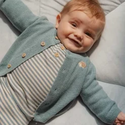 Little Dutch Jongens Kleding|Babykleding^Shirt lange mouw - Blauw - Forest Friends - Stripe