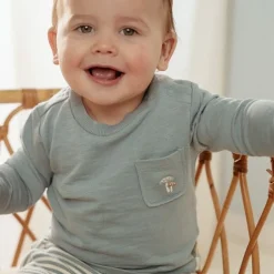 Little Dutch Jongens Kleding|Babykleding^Shirt lange mouw - Blauw - Forest Friends