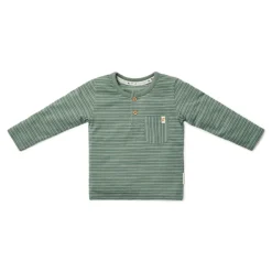 Little Dutch Jongens Kleding|Kinderkleding^Shirt lange mouw - Groen - Forest Friends - Stripe
