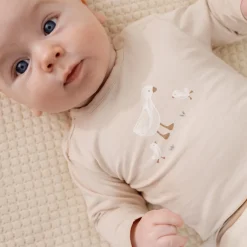 Little Dutch Babykleding^Shirt lange mouw - Zand - Newborn Naturals - Little Goose