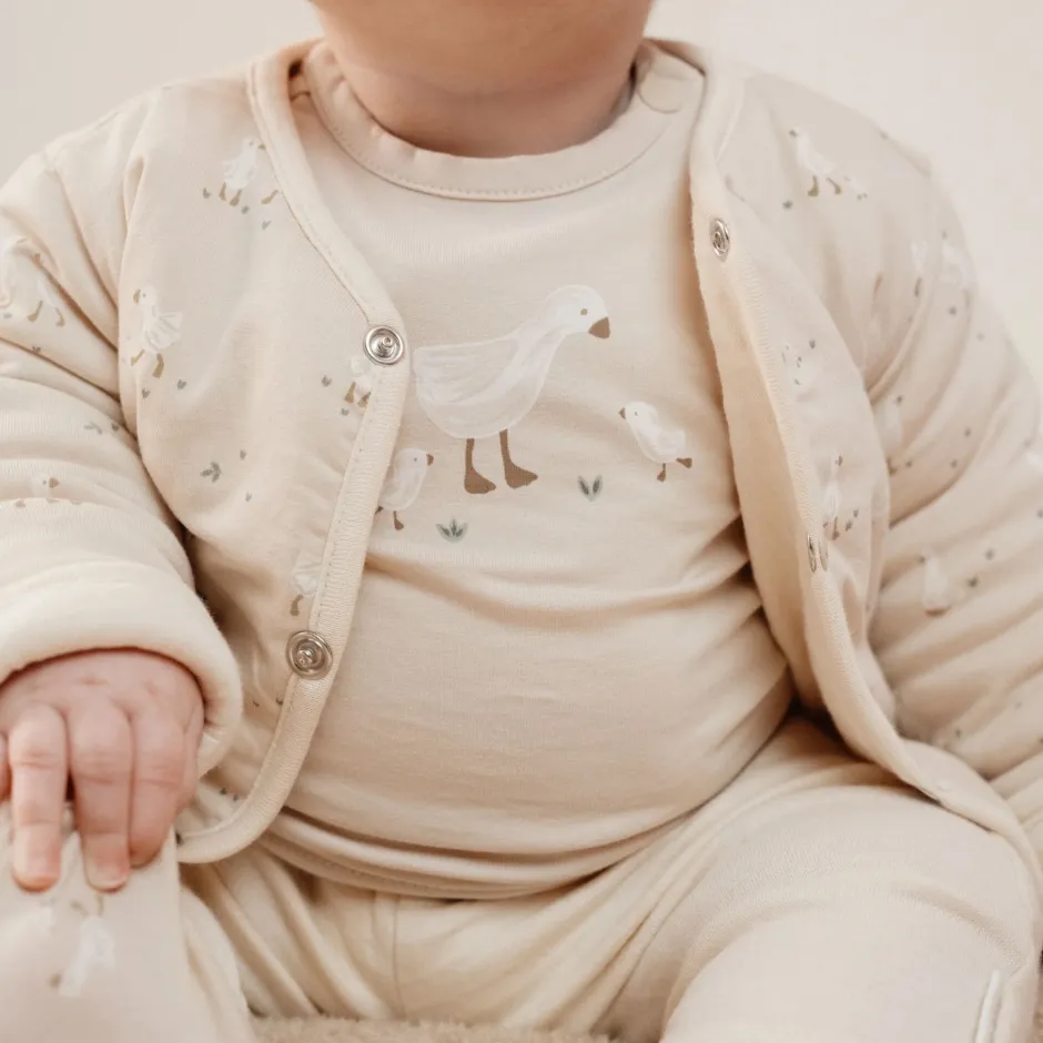 Little Dutch Babykleding^Shirt lange mouw - Zand - Newborn Naturals - Little Goose