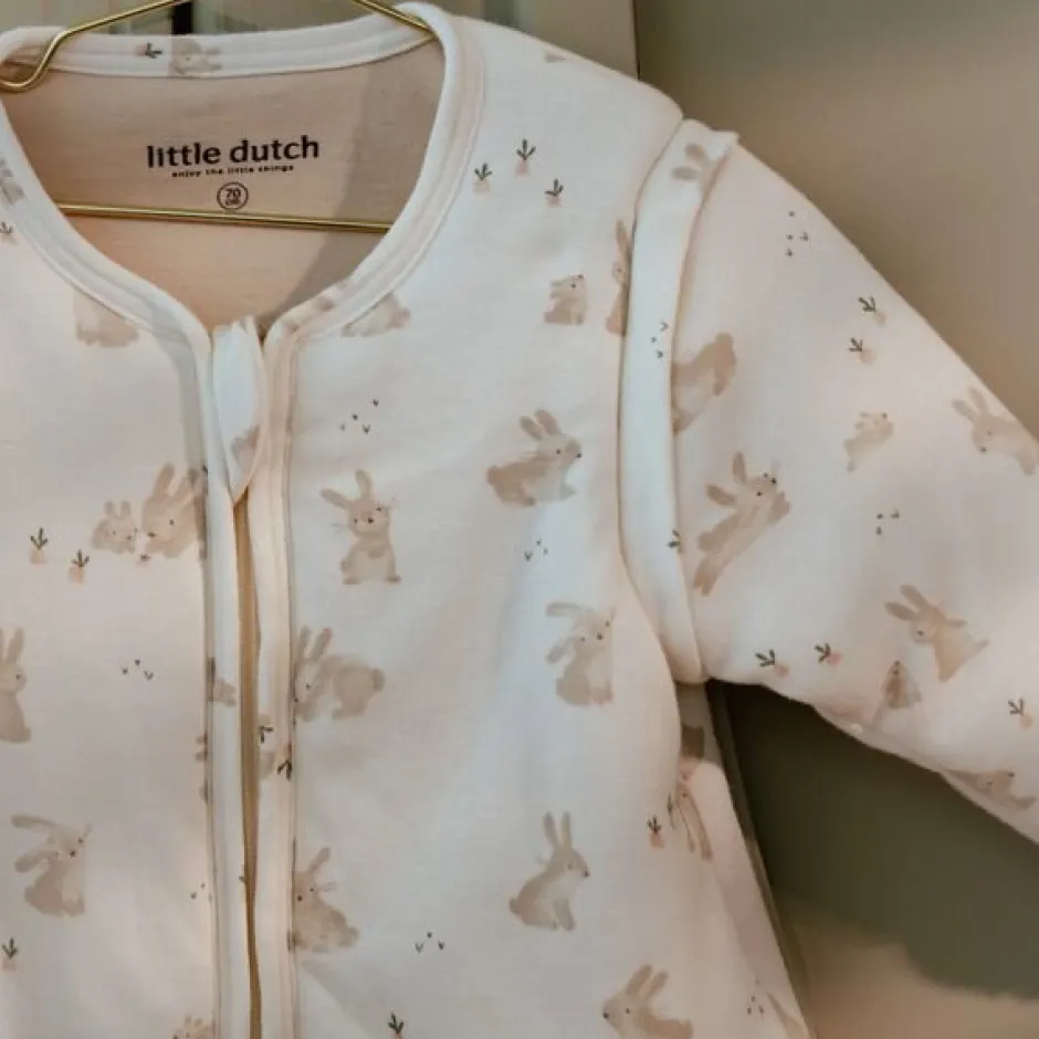 Little Dutch Slaapzakken^Slaapzak winter – Wit – Maat 90 cm – Newborn Naturals – Baby Bunny